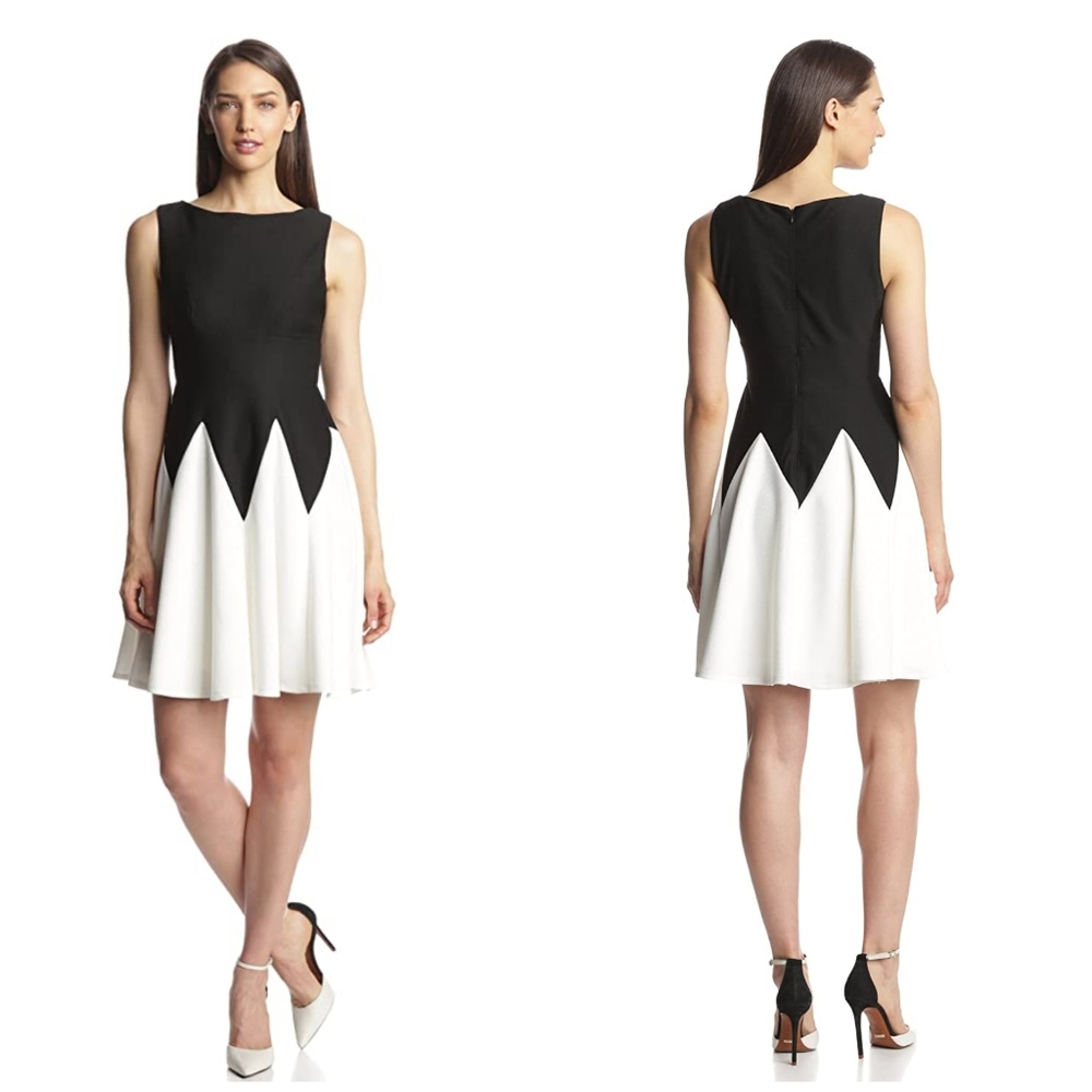 GABBY SKYE Pique Knit Fit-and-Flare Dress - Picture 1 of 9